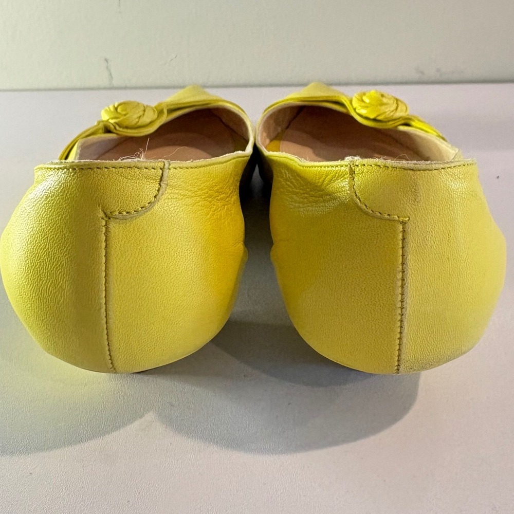 ♾️Alessandro Dell'Acqua Acacia Yellow Leather Rosette Kitten Heels 8.5-9♾️ - Picture 4 of 9